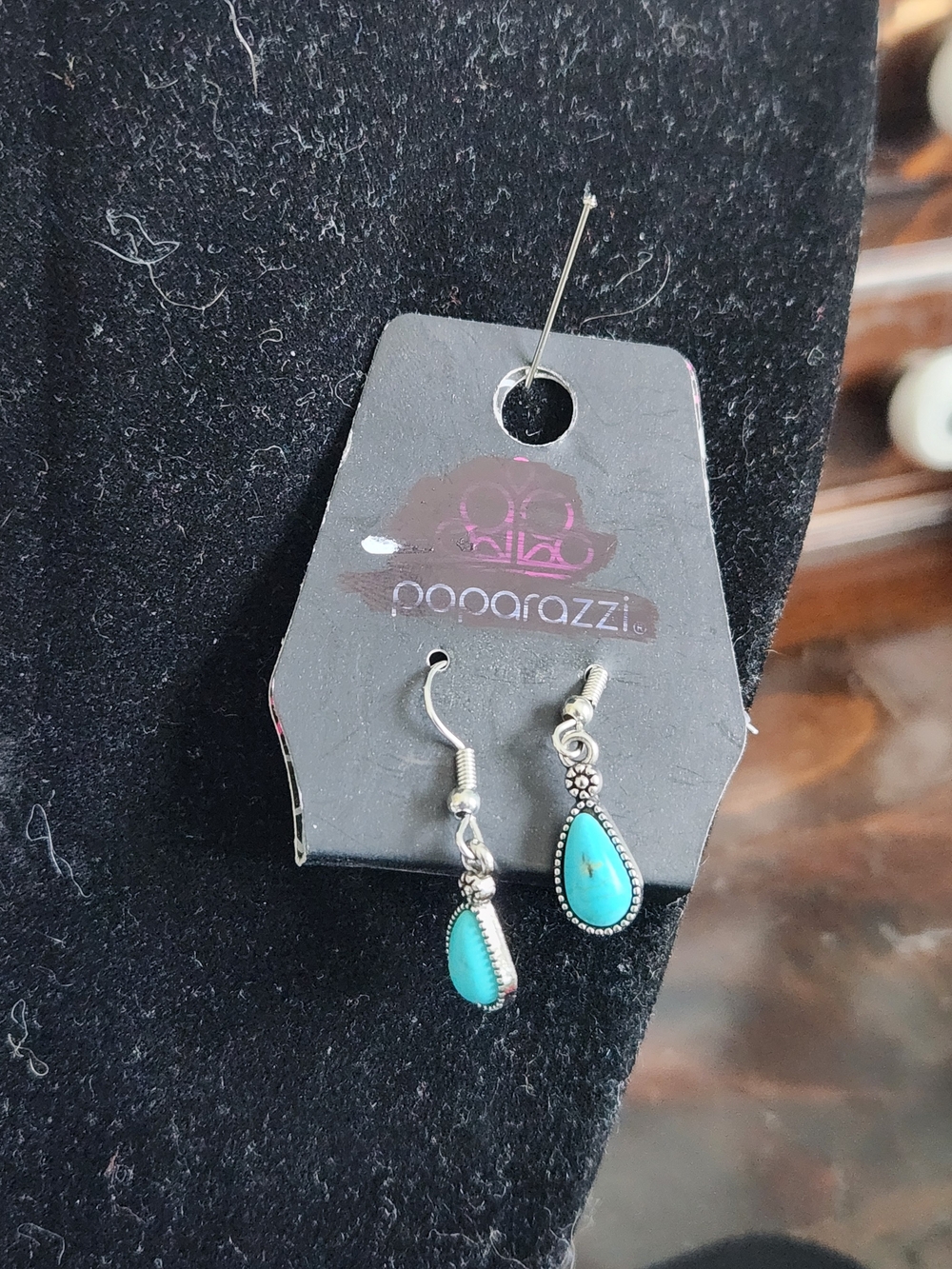 Turquoise Teardrop Earrings with Silver Accents